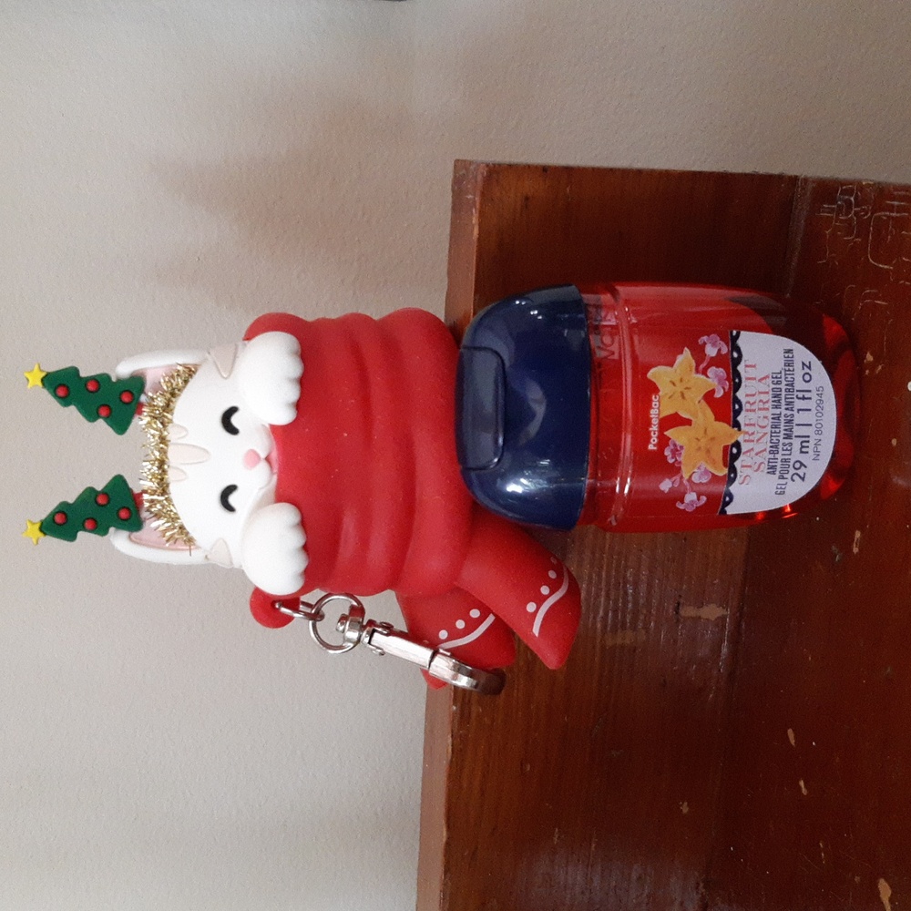 Festive Red Cat Hand Sanitizer Holder